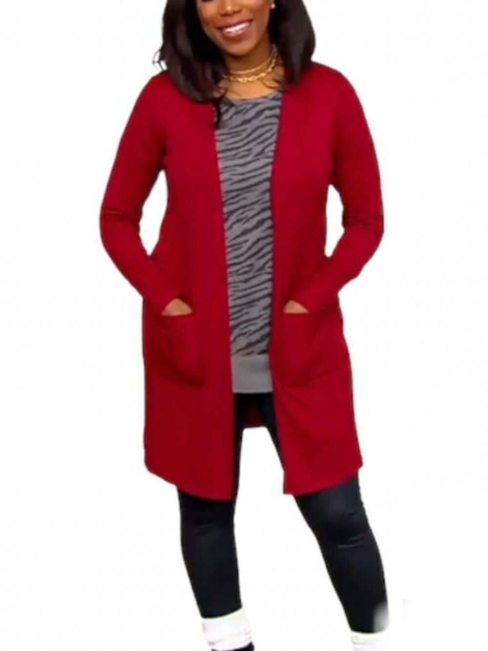 All Worthy Hunter McGrady Open Front Rib Cardigan
